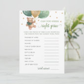 Raad Juiste Prijs Spel Baby shower Teddy Bear Kaar Kaart (Staand voorkant)