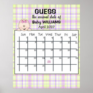Raad kalender babymeisje poster