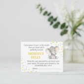 Raad mama's buik spel Kaart olifant Baby shower (Staand voorkant)