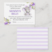 Raad mama's buik spel Kaart olifant Baby shower (Voorkant / Achterkant)