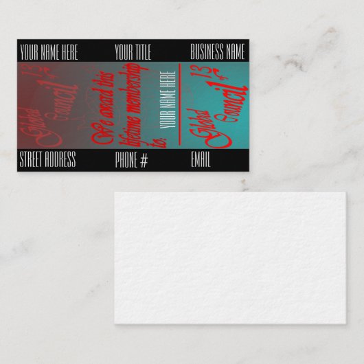 Raad van 13 lidstaten Visitekaartje (Voorkant / Achterkant)