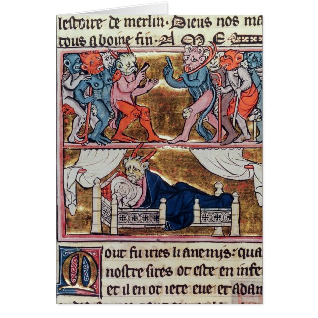 Raad van demonen, uit 'l'Histoire de Merlin' (Voorkant)