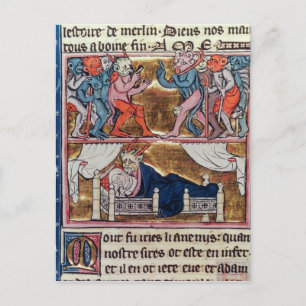 Raad van demonen, uit 'l'Histoire de Merlin' Briefkaart