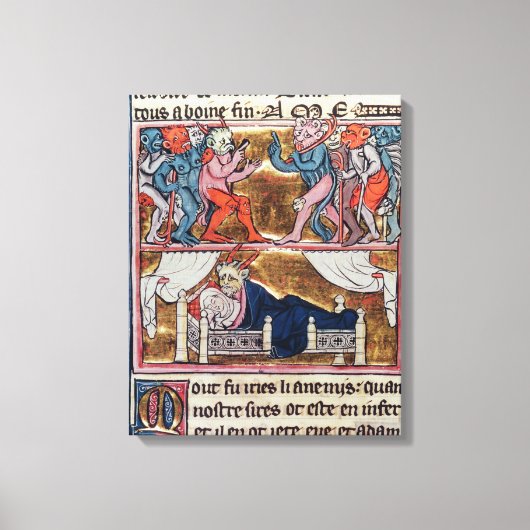 Raad van demonen, uit 'l'Histoire de Merlin' Canvas Afdruk (Voorkant)