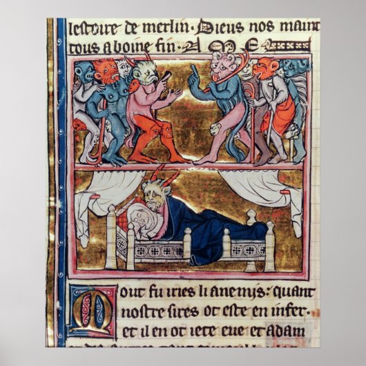 Raad van demonen, uit 'l'Histoire de Merlin' Poster (Voorkant)