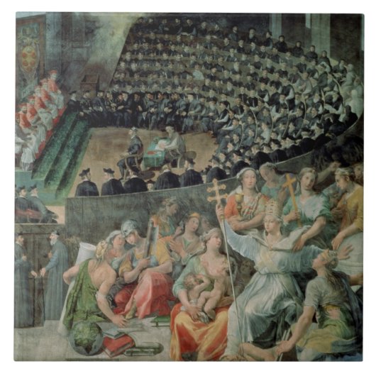 Raad van Trent, 1588-89 (fresco) Tegeltje (Voorkant)