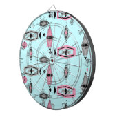 Raad voor atoomroze en grijze patroonontwerper dartbord (Voorkant Rechts)