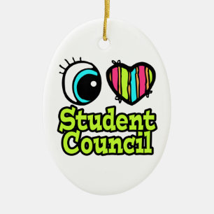 Raad voor Bright Ooghart I-liefdesstudenten Keramisch Ornament