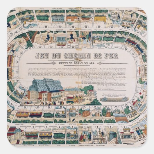 Raad voor een spoorwegwedstrijd, 1850 vierkante sticker (Voorkant)