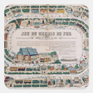 Raad voor een spoorwegwedstrijd, 1850 vierkante sticker