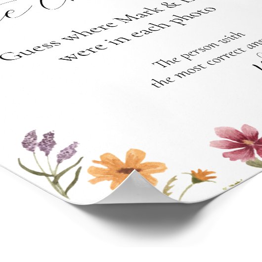 Raad waar ze waren Bruidsfeest Spel Poster (Hoek)