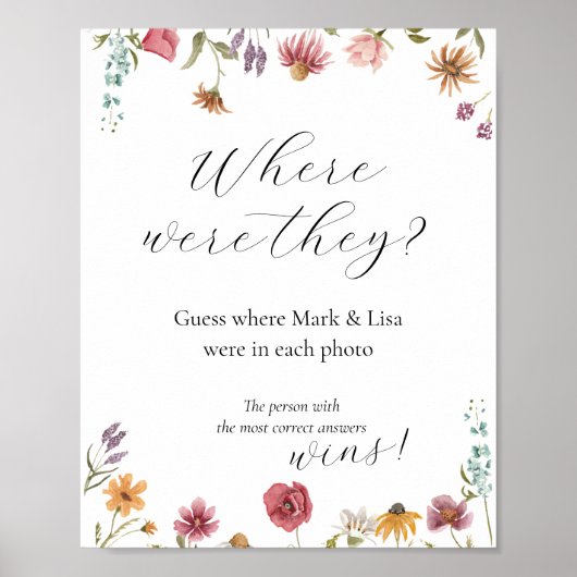 Raad waar ze waren Bruidsfeest Spel Poster (Voorkant)