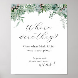 Raad waar ze waren Bruidsfeest Spel Poster