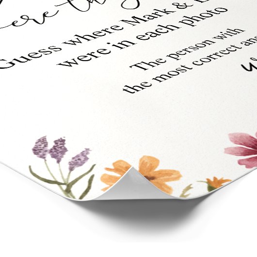 Raad waar ze waren Wildflower Bruidsfeest Poster (Hoek)