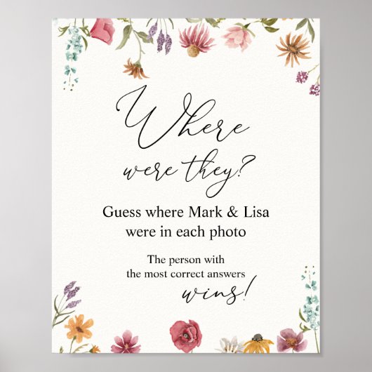 Raad waar ze waren Wildflower Bruidsuitvaart Poster (Voorkant)