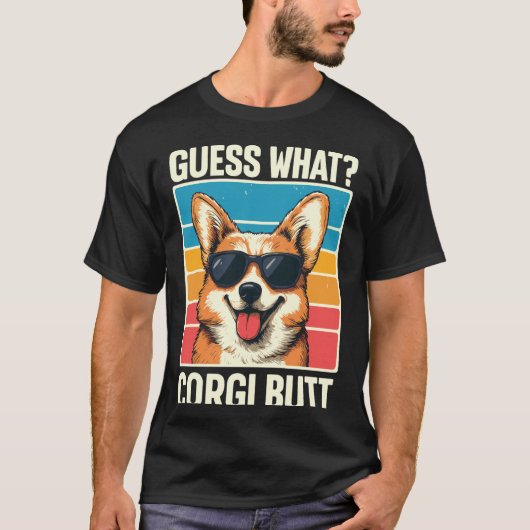 Raad Wat Corgi Achterwerk 1 T-shirt (Voorkant)