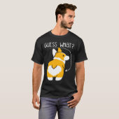 Raad Wat Corgi Achterwerk T-shirt (Voorkant volledig)
