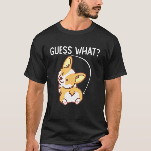 Raad Wat Corgi Kont Voor Hond T-shirt (Voorkant)