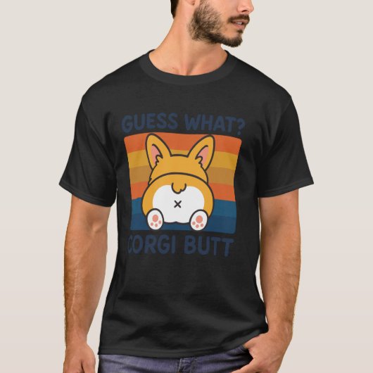 Raad Wat Corgi Staart T-shirt (Voorkant)
