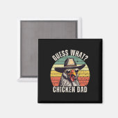 Raad Wat Kip Papa Cowboy Vaderdag V Magneet (Voorkant / Achterkant)