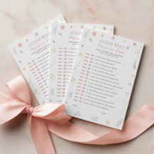 Raad Wie Baby Shower Spel Pastel Bloemen
