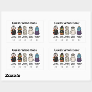 Raad Wie Boo is Halloween Feestje Raadspel Rechthoekige Sticker