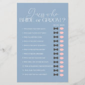 Raad wie bruid of bruidegom blauw Vrijgezellenfees (Voorkant)