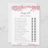 Raad wie-bruid of bruidegom-bloesem bruids douche feestdagenkaart (Voorkant)