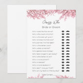 Raad wie-bruid of bruidegom-bloesem bruids douche  feestdagenkaart (Voorkant / Achterkant)