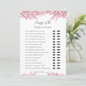 Raad wie-bruid of bruidegom-bloesem bruids douche  feestdagenkaart (Staand voorkant)