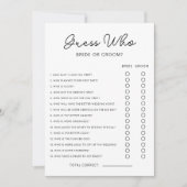 Raad Wie Bruid of Bruidegom Spel Bruiloft Spel Kaart (Voorkant)