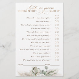 Raad Wie Bruid of Bruidegom Spelkaart