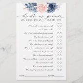 Raad Wie Bruid of Bruidegom - Stof Blauw Spelkaart (Voorkant)