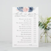 Raad Wie Bruid of Bruidegom - Stof Blauw Spelkaart (Staand voorkant)