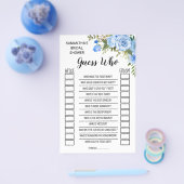 Raad wie bruids douche Engels Spaans spelkaart Flyer (Enkel)