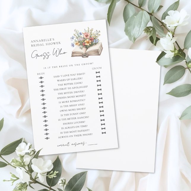 Raad Wie Bruiloftsboek Bruidsfeest Spel (Guess Who Book Bridal Shower Game)