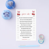 Raad Wie Cherry Coquette Baby shower Game Kaart (Enkel)