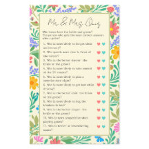 Raad Wie Funny Bruiloft & Bruidsfeest Spel