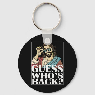 Raad wie Jezus is Pasen T-shirt Religieus Grafisch Sleutelhanger
