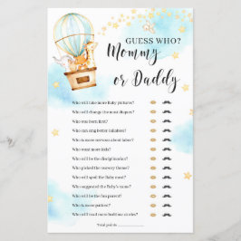 Raad wie mama of papa Baby Shower Spel