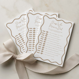 Raad Wie Mama of Papa Baby Shower Spel Beige Golf Advieskaart