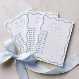 Raad Wie Mama of Papa Baby Shower Spel Blauwe Golf Advieskaart