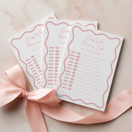Raad Wie Mama of Papa Baby Shower Spel Roze Golf Advieskaart