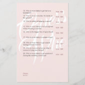 Raad wie minimalistische bruiloft & Vrijgezellenfe (Achterkant)