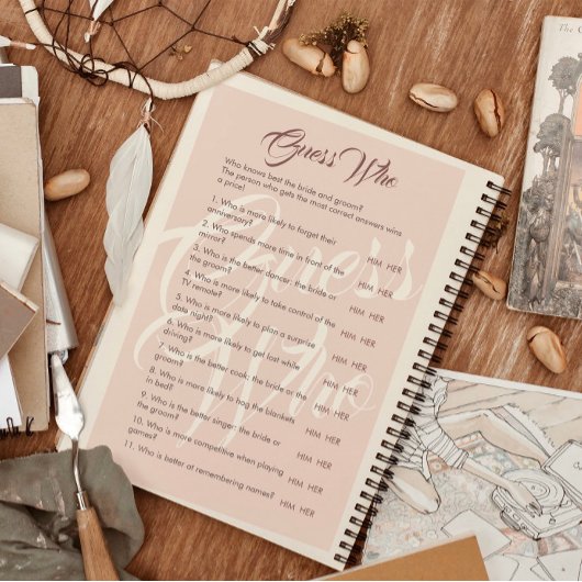 Raad wie minimalistische bruiloft & Vrijgezellenfe