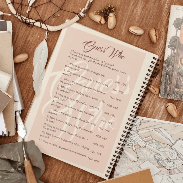 Raad wie minimalistische bruiloft & Vrijgezellenfe (Creator heeft geüpload)