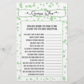 Raad wie + telefoonspeletjes, Ierse bruidsuitnodig Flyer (Achterkant)