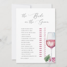 Raad Wie Vino voor Vows Bruidsfeest Spel Kaart