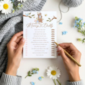 Raad Wie Woodland Beer Boy Baby shower Game Kaart