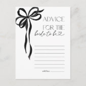 Raadgevingen aan de bruid Zwart lint bruiloftsspel Briefkaart (Voorkant)